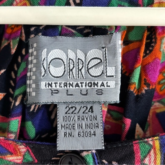 Sorrel vintage blouse with geometric colorful print size 22 - Picture 4 of 11